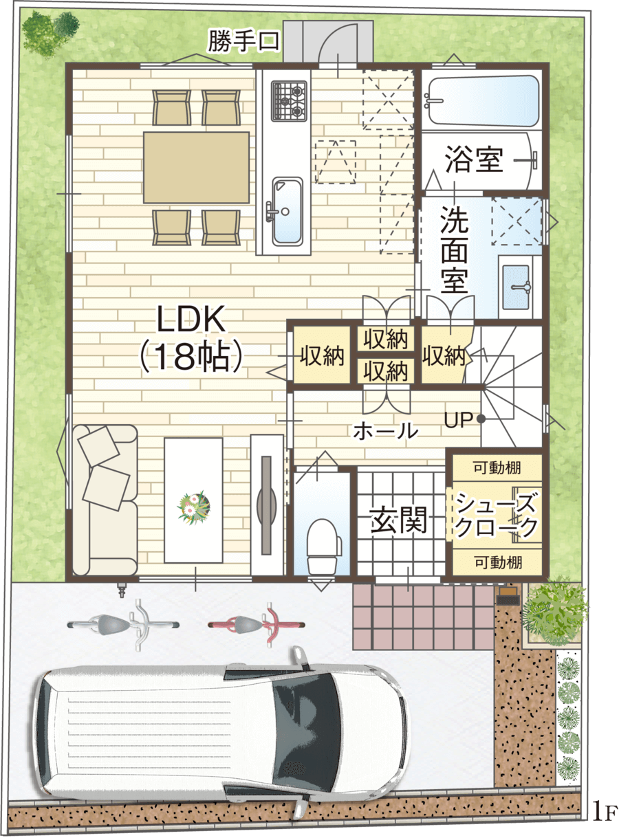 柏原市大県三丁目モデルハウスの1階図面